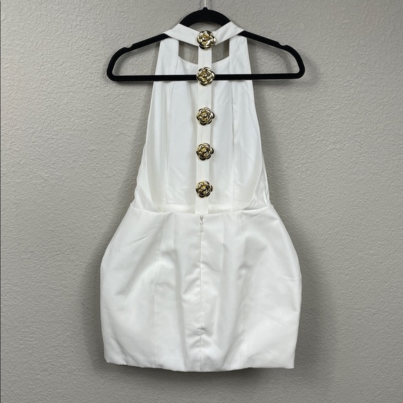 NWT Atoir Tiffany Dress Rose Floral Button Open Back White Sz 6 - Picture 4 of 16